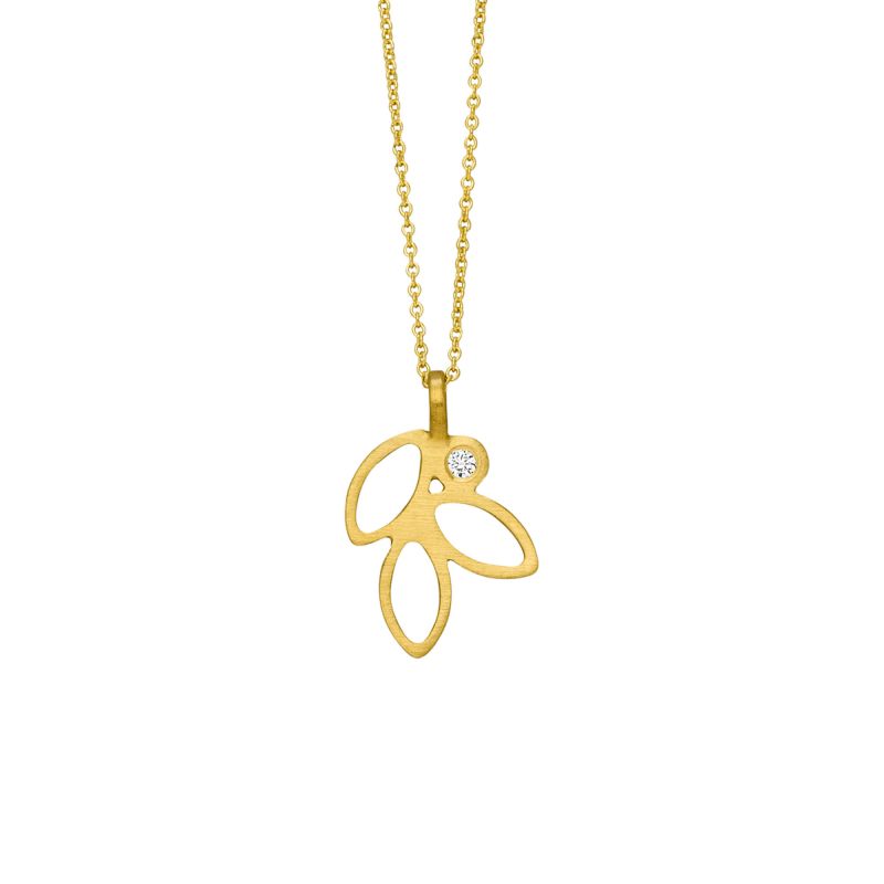 14kt gouden collier met diamant