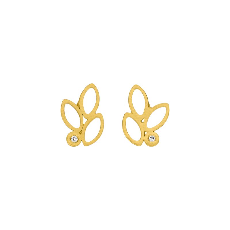 14kt gouden oorstekers met diamant
