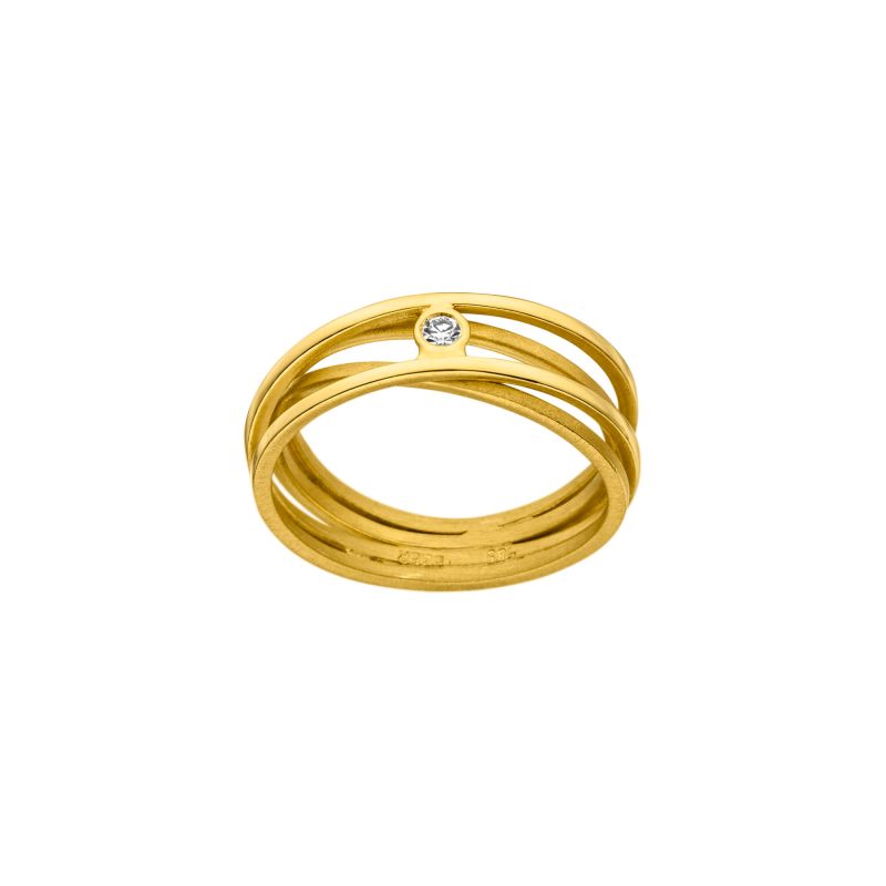14kt gouden ring met 0.02ct diamant