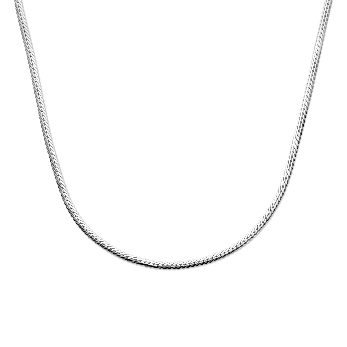 Gerhodineerd 925 zilveren collier uitgevoerd met een gourmette schakel van 4mm. Het collier heeft een draaglengte van 40cm met 4cm extensie.