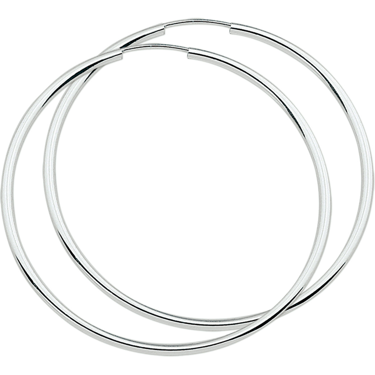 Zilveren oorringen met een ronde buis en een dop-sluiting.