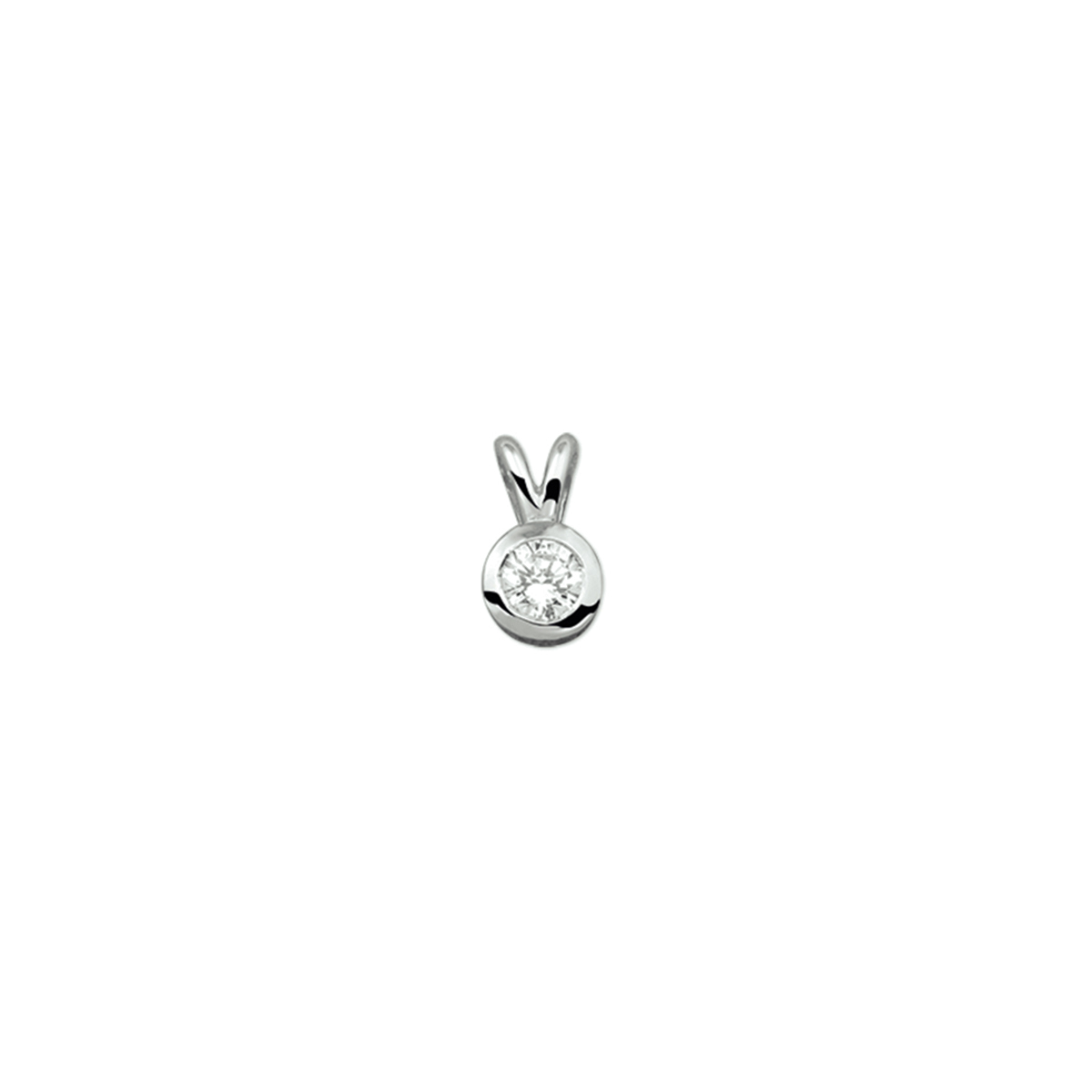 Zilver gerhodineerd hanger zirkonia