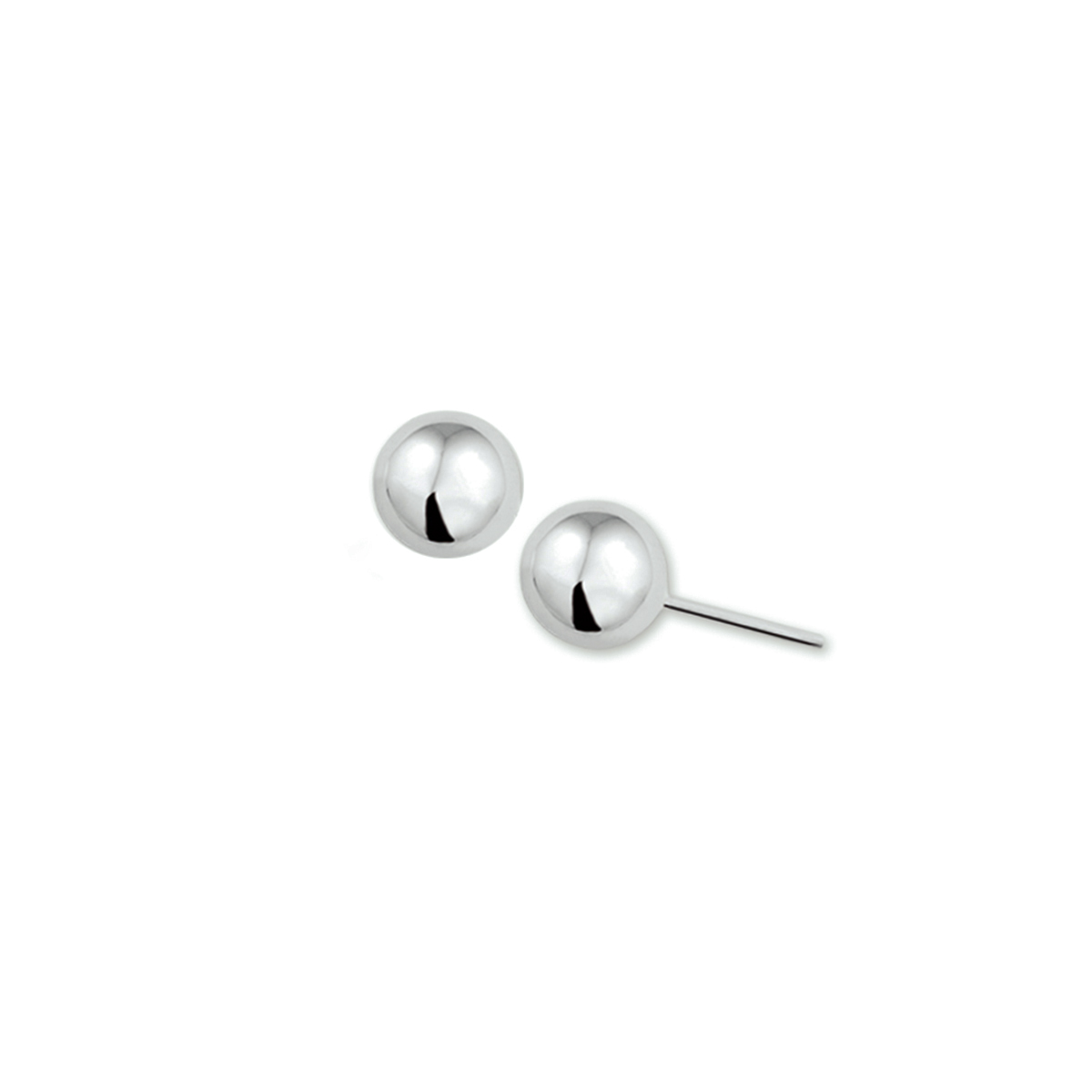 zilver rerhodineerde oorknoppen. 3 mm rond.