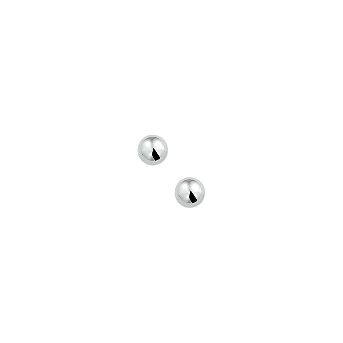 Zilver gerhodineerd oorknop 5mm