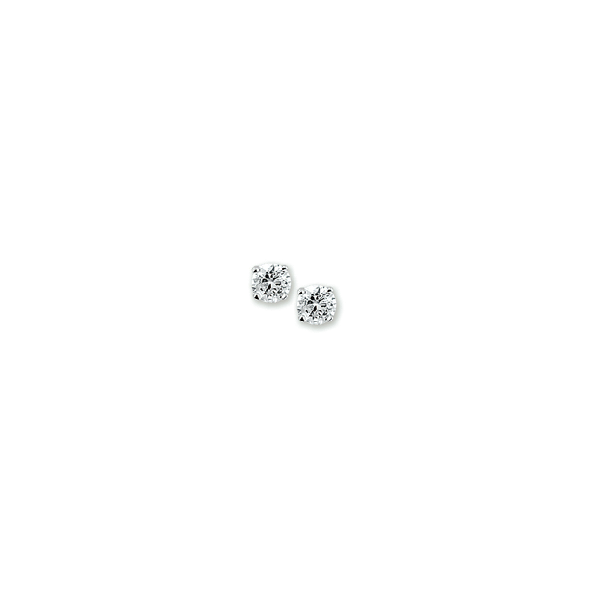 Zilver gerhodineerd oorknop zirkonia