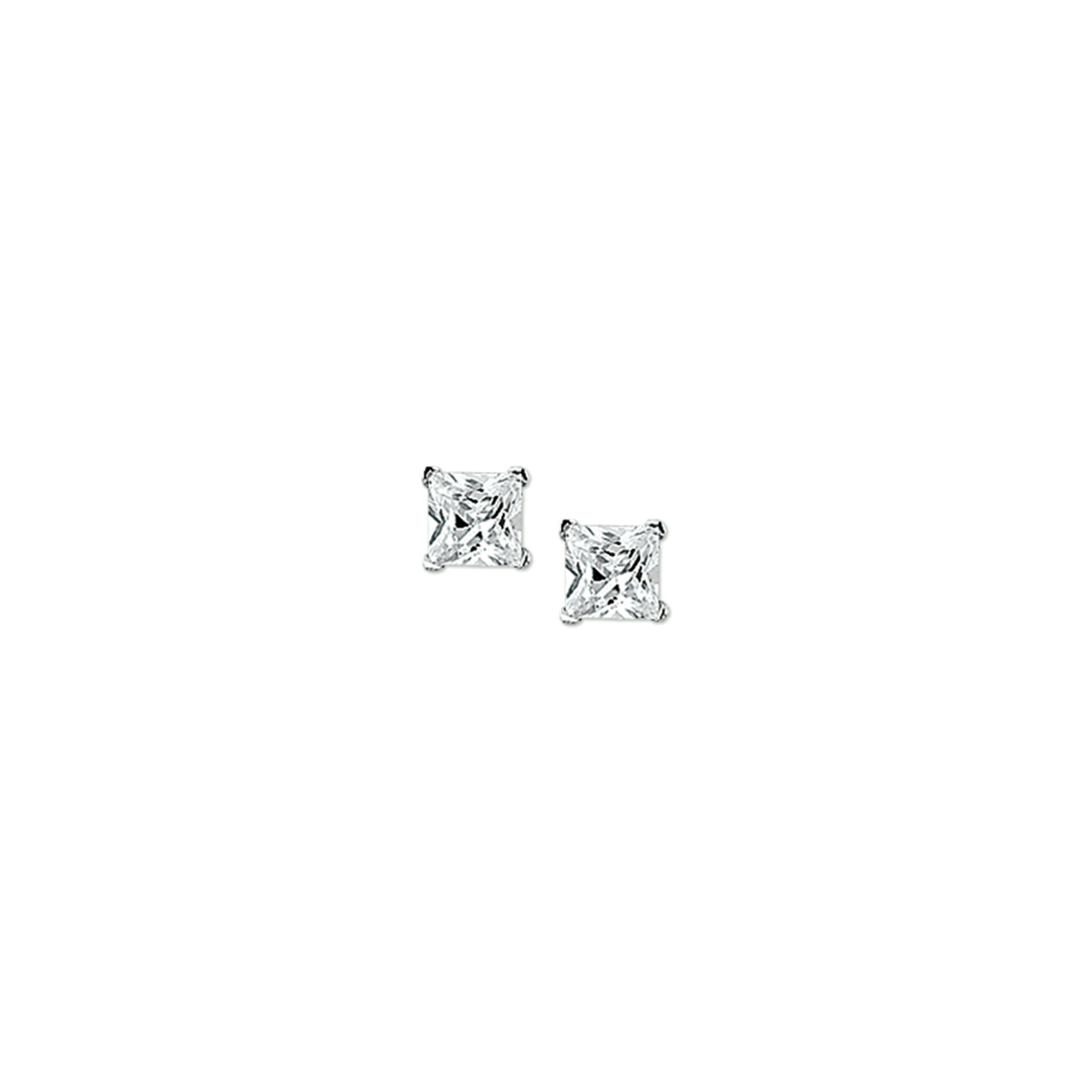 Zilver gerhodineerd oorknop zirkonia
