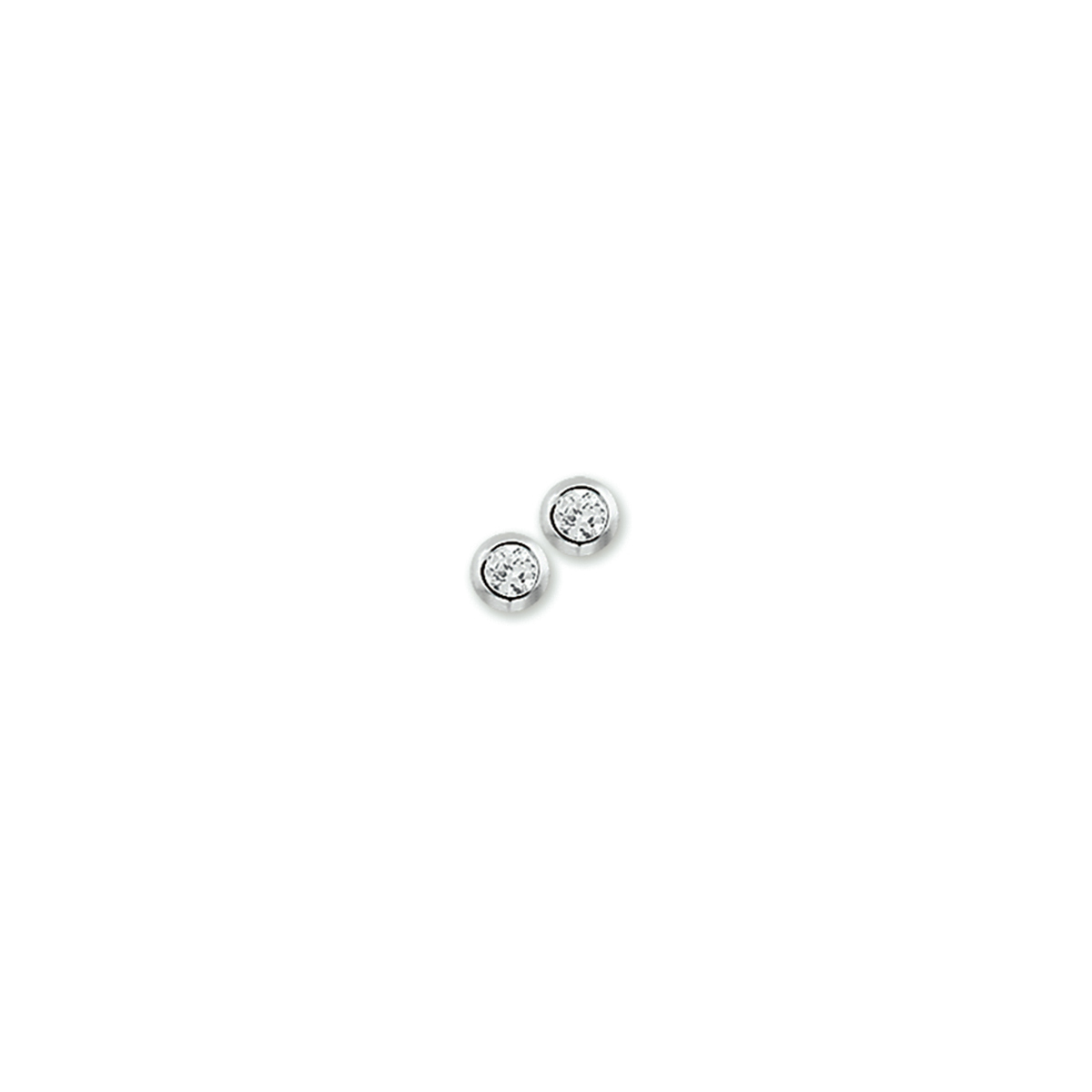 
Zilver gerhodineerd oorknop zirkonia