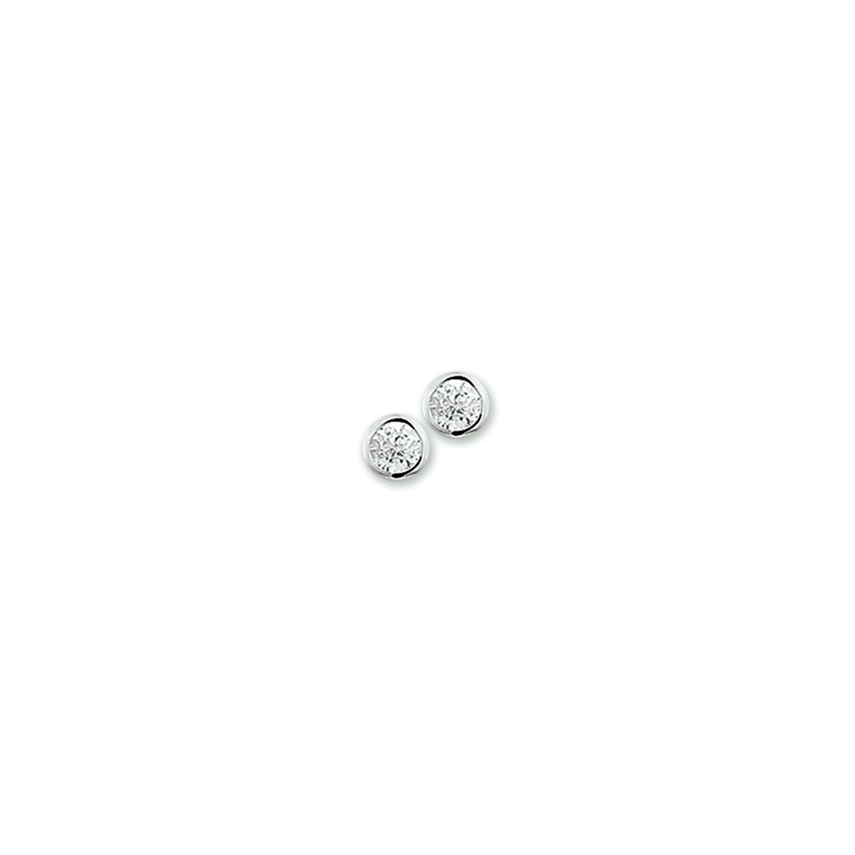 Oorknoppen zirkonia zilver rond