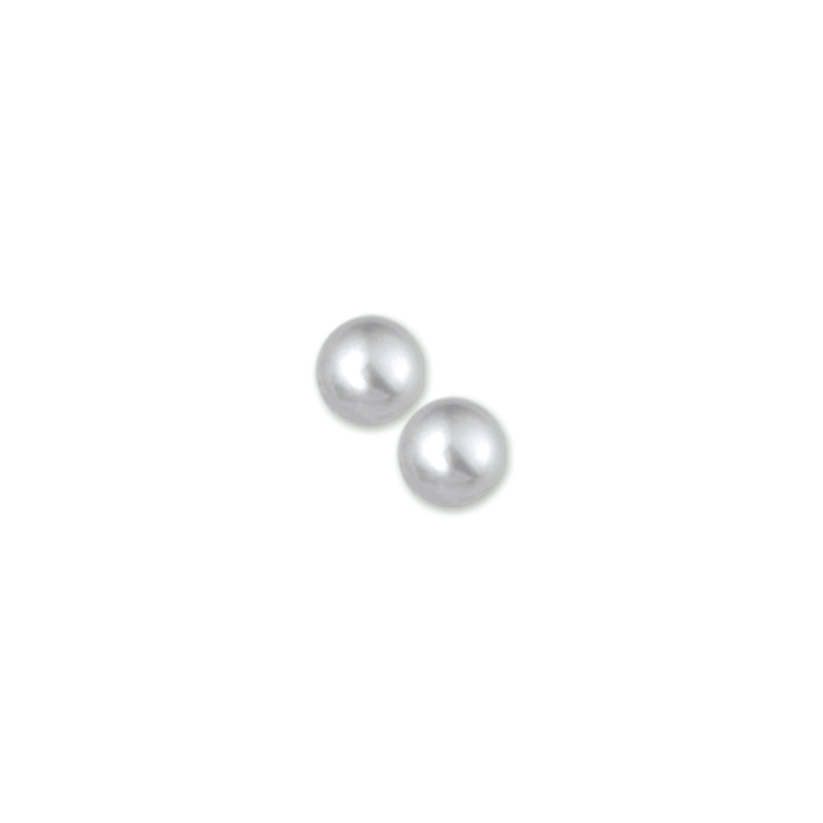 Zilver gerhodineerd parel oorknop





