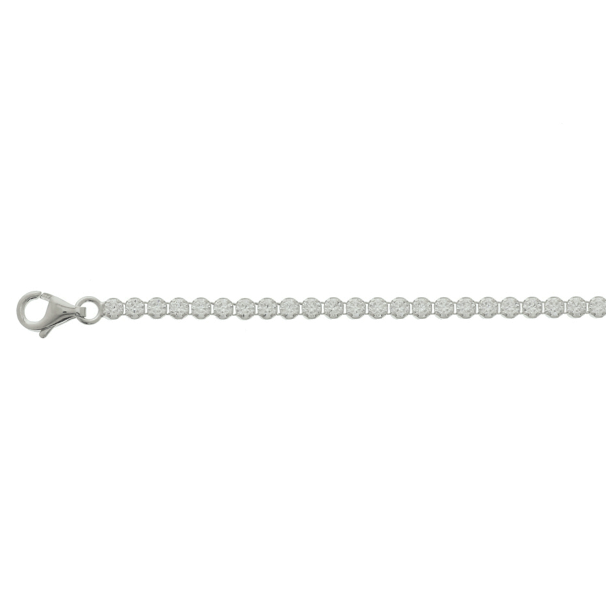 zilveren tennisarmband, 2,5mm zirconias 18cm