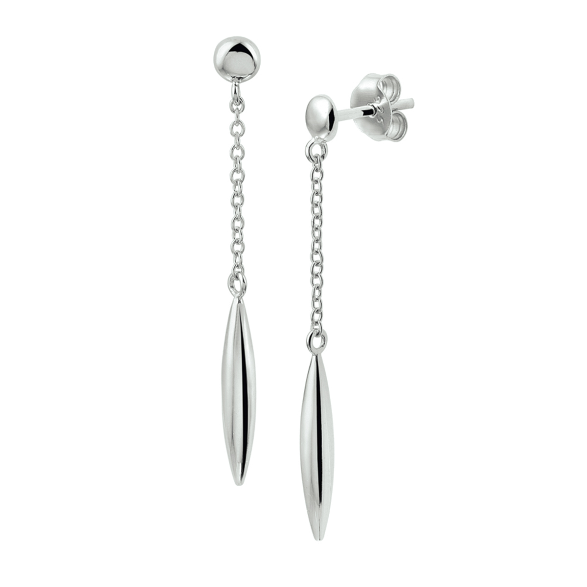Zilver gerhodineerd oorbellen