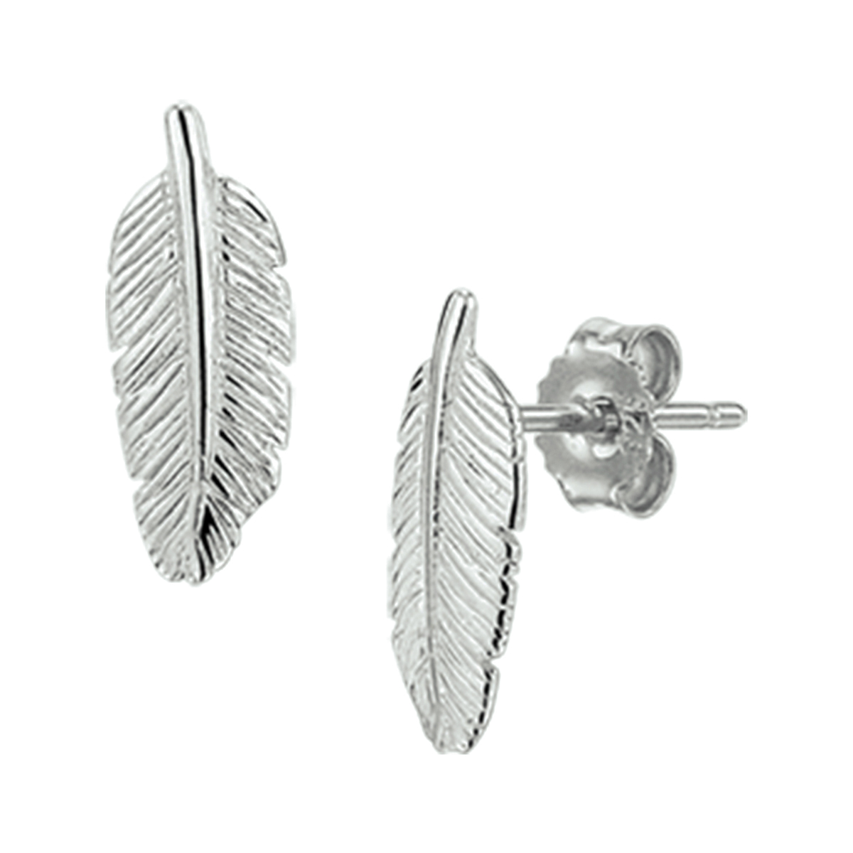 Zilver gerhodineerd oorknoppen veer
