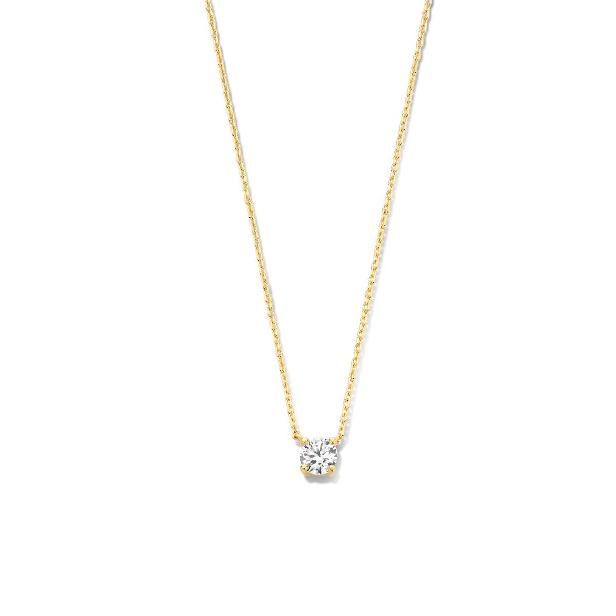 gouden collier, anker+4poot cz