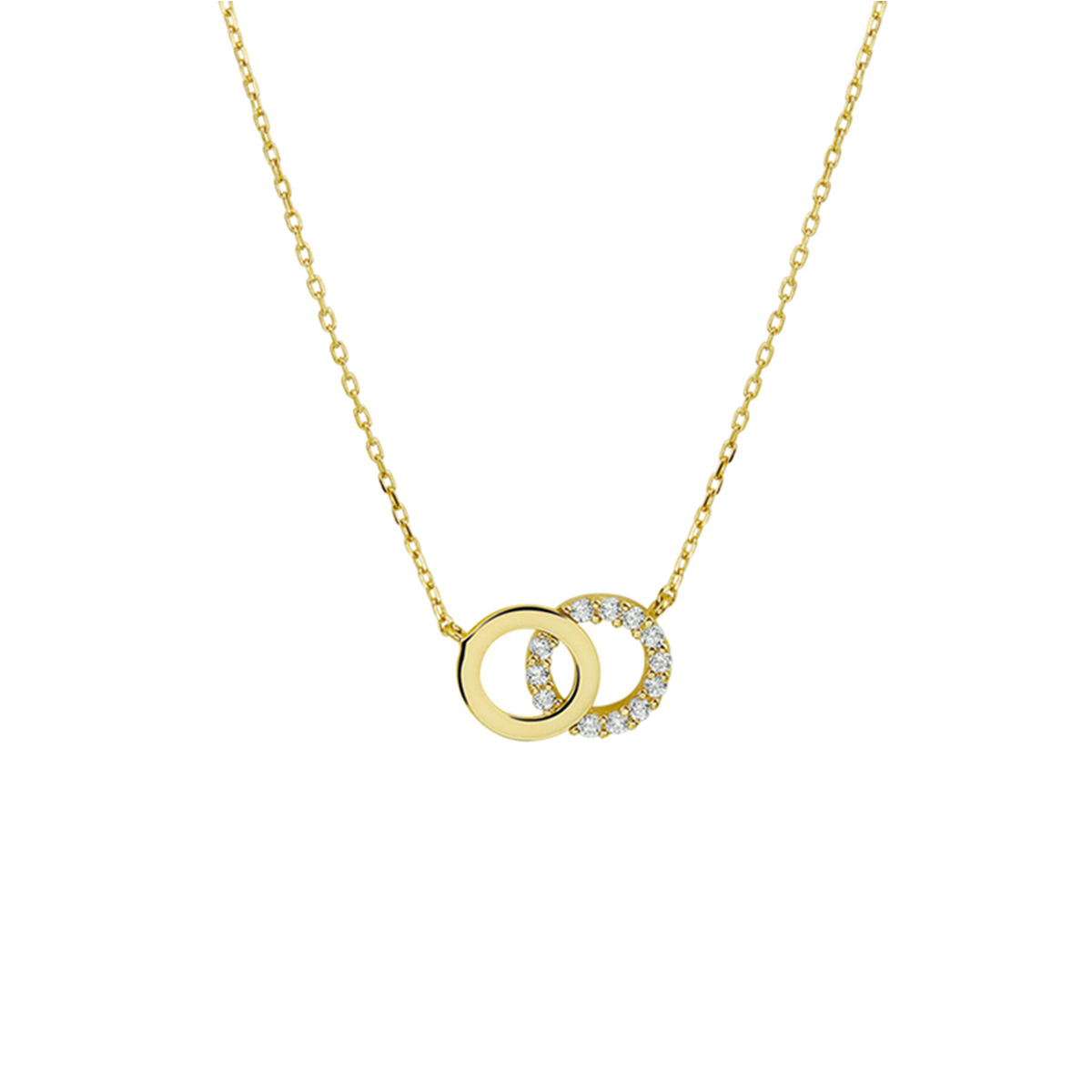 gouden collier, anker 2 rondjes pave zirc.