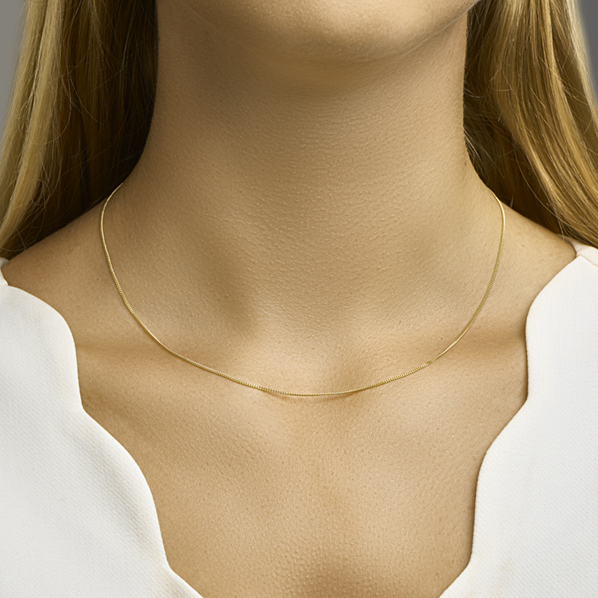 14.kt gouden gourmet collier 45cm