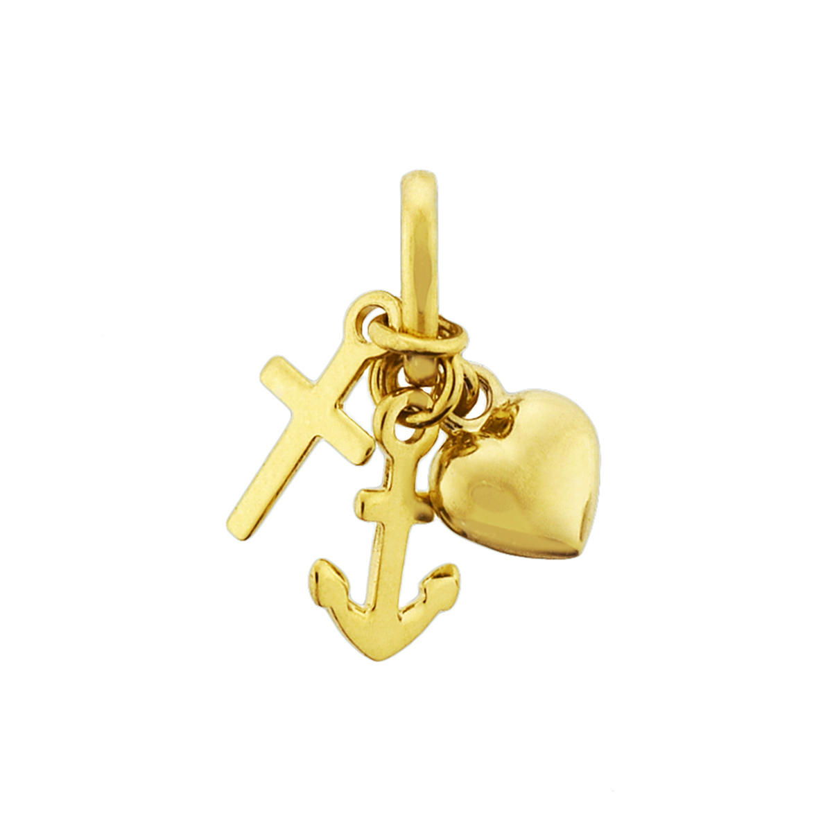 hanger geloof, hoop en liefde 14K geelgoud