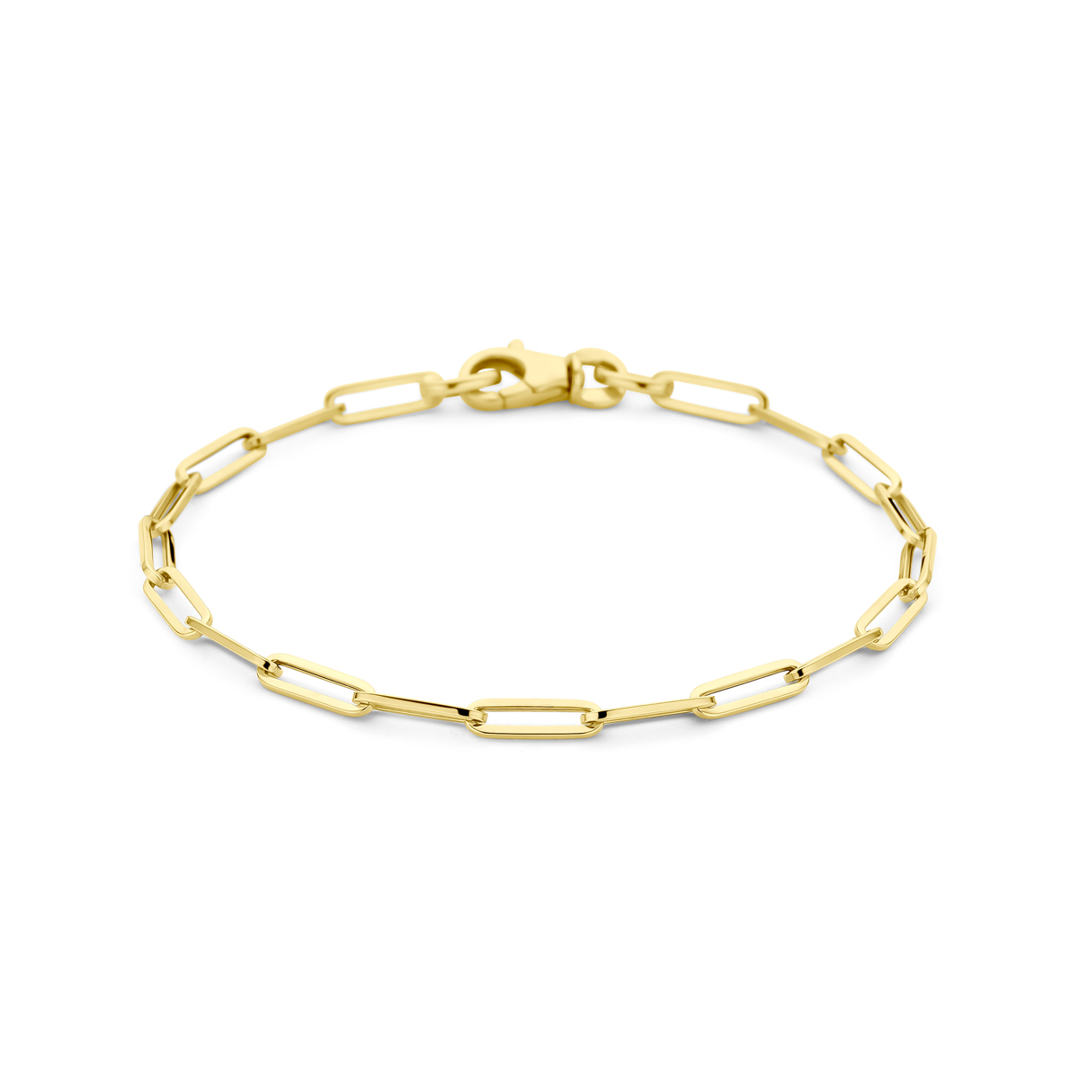 14.kt goudenarmband paperclip 18.cm
