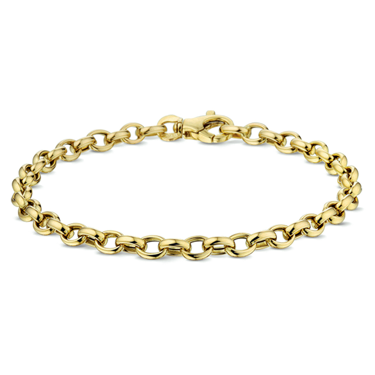 De armband is gemaakt van geelgoud en is kleurig. Het is een sieraad voor dames.