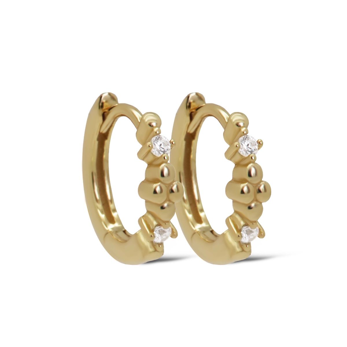 Karma Plain Hinged Hoops ELSAA Dots Goldplated 14MM