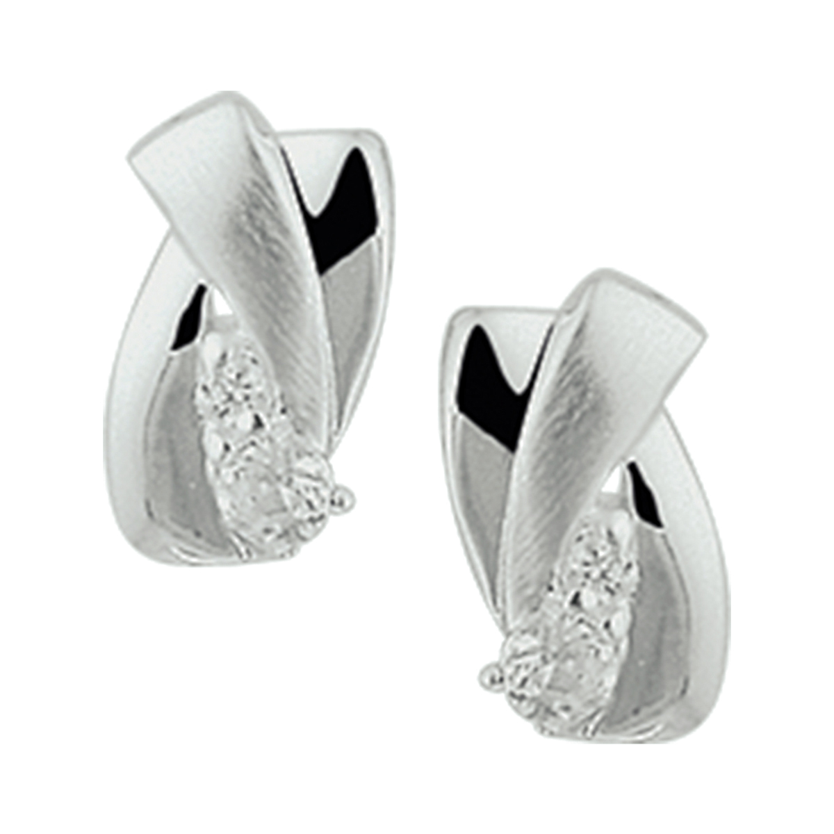 Zilver gerhodineerd oorknoppen zirkonia
