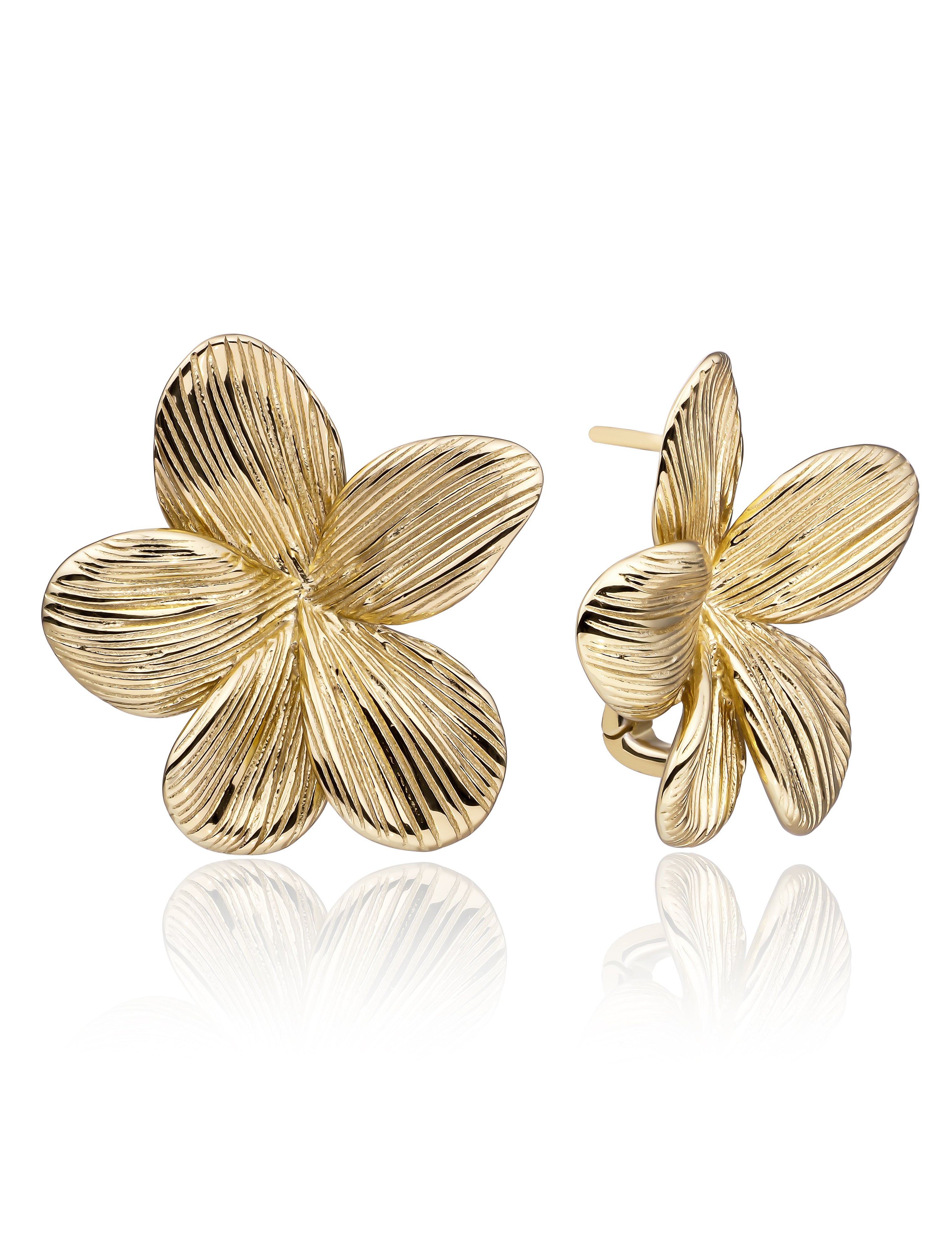 fLORA PUSH BACK EARRINGS SILVER