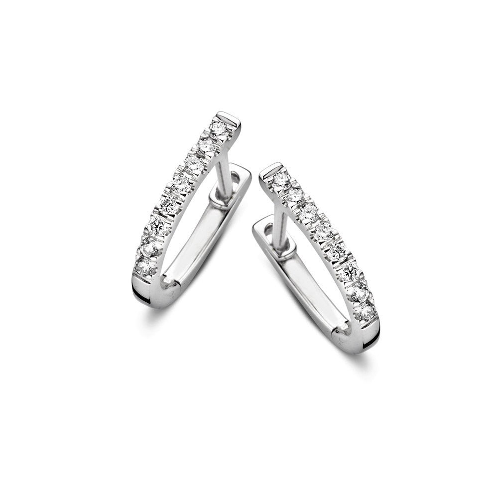 Millie is een prachtige serie met diamanten in fonkelende pavézetting. De Millie oorbellen hebben tegelijk een tijdloze en elegante uitstraling. Kies zelf de gewenste steengrootte van jouw diamant.De stijlvolle Millie oorringen zijn in verschillende maten beschikbaar.

De Millie oorringen hebben een scharnier en stevig klapsysteem, waardoor ze extra stevig zullen sluiten.

De Millie collectie bevat naast oorbellen, ook prachtige (aanschuif)ringen. Een topcollectie om eindeloos mee te combineren!

