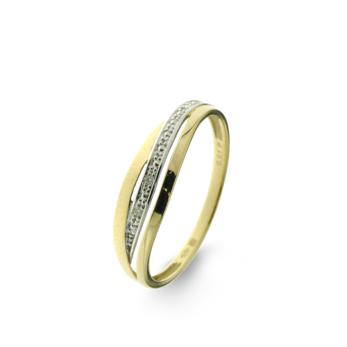 De Bicolor Ring met Briljant 0.010ct, modelnummer 057453/A, is een verfijnd sieraad. Deze prachtige ring combineert twee kleuren edelmetaal voor een unieke uitstraling en bevat een briljant geslepen diamant van 0.010ct. Perfect voor dagelijks gebruik of speciale gelegenheden. Draag deze ring alleen of combineer met andere ringen voor een stijlvolle look.