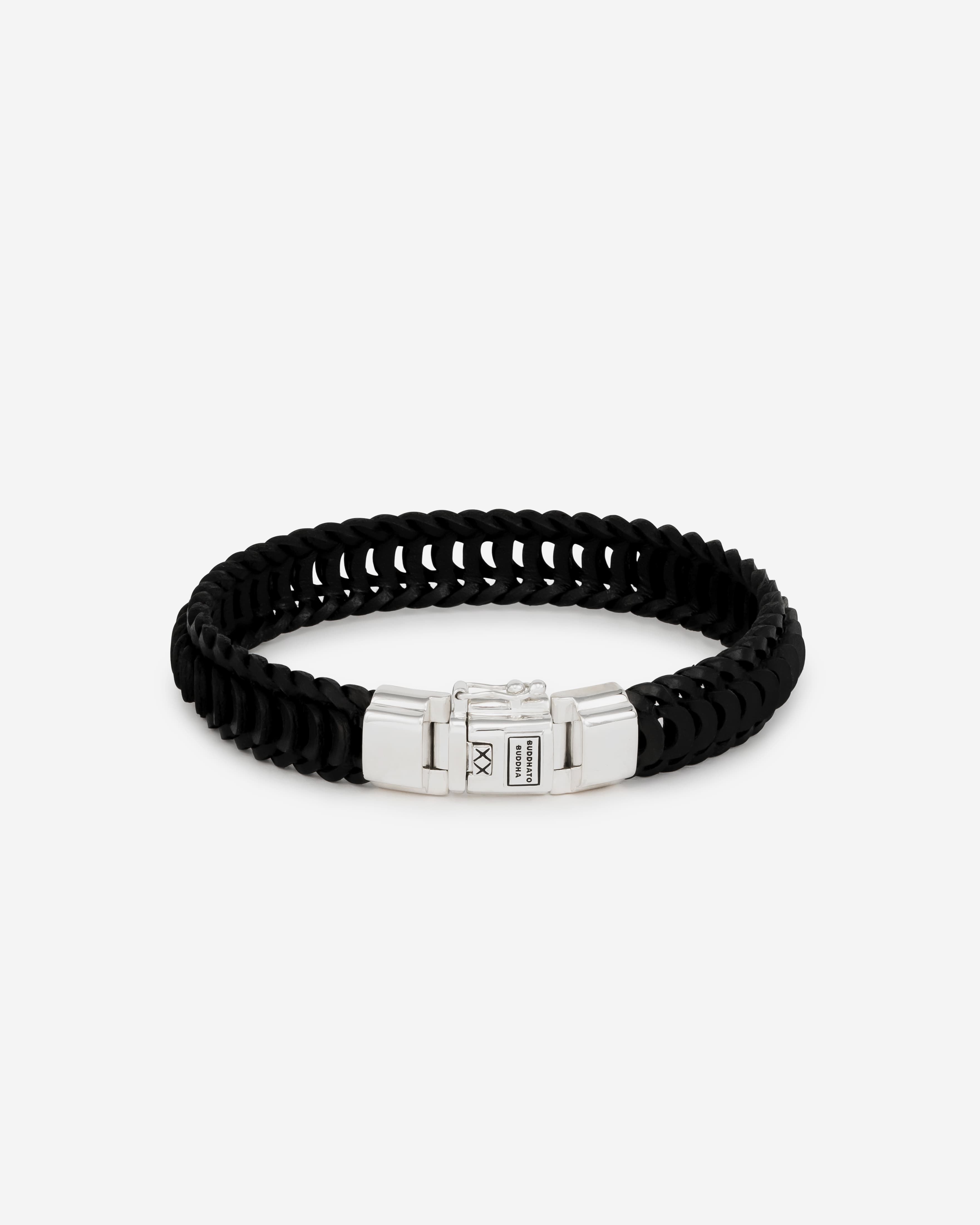 122BL F - Lars Leer Armband Zwart