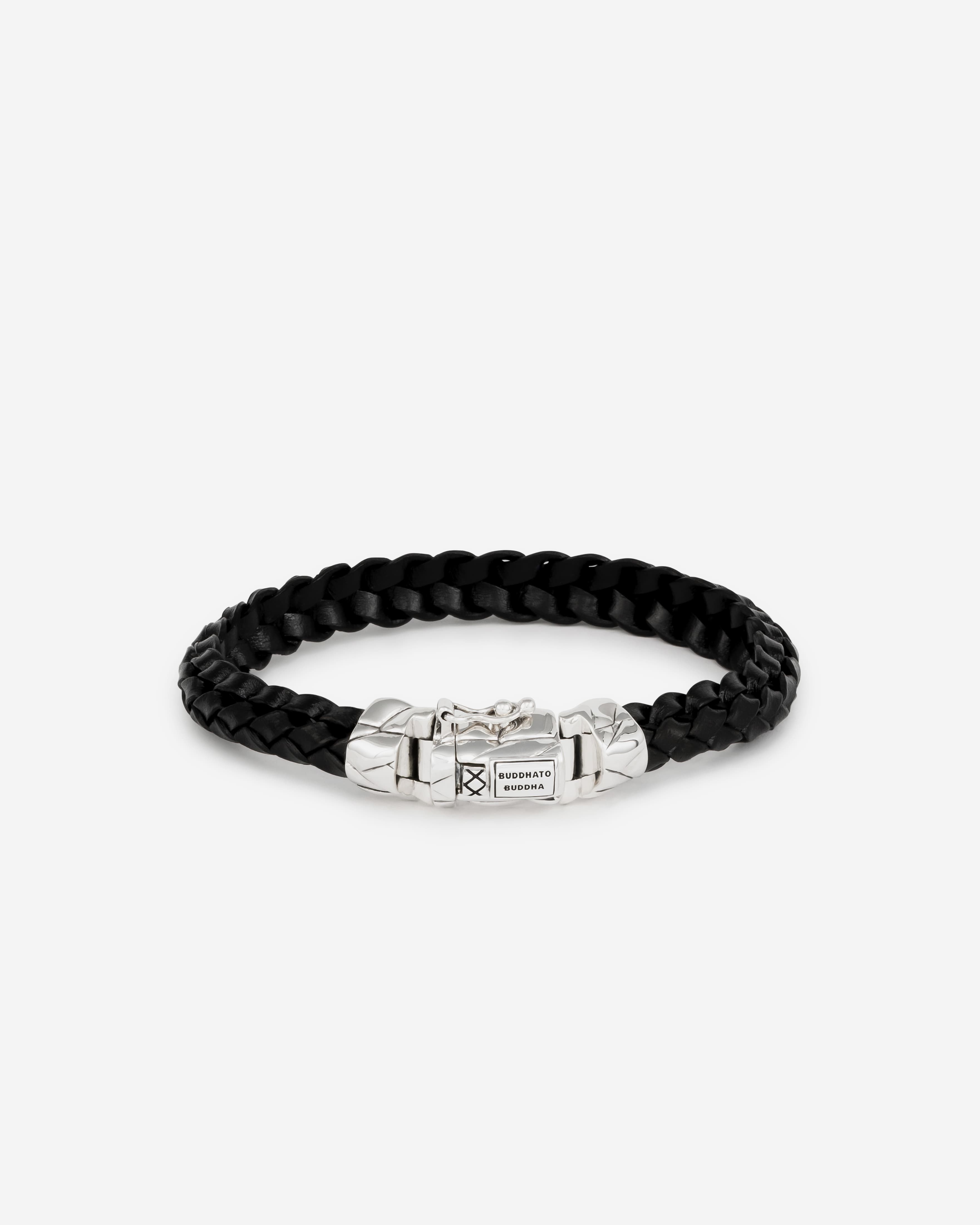 Buddha to Buddha 126BL E+ - Mangky Small Leer Zwart Armband