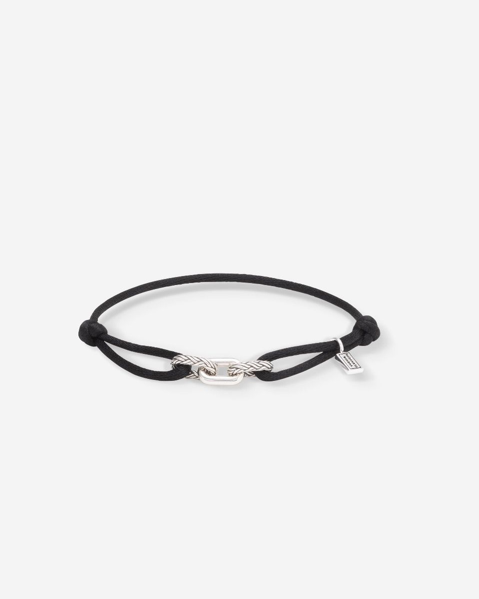 Buddha to Buddha zilveren koordarmband Katja Black 133BL maat M