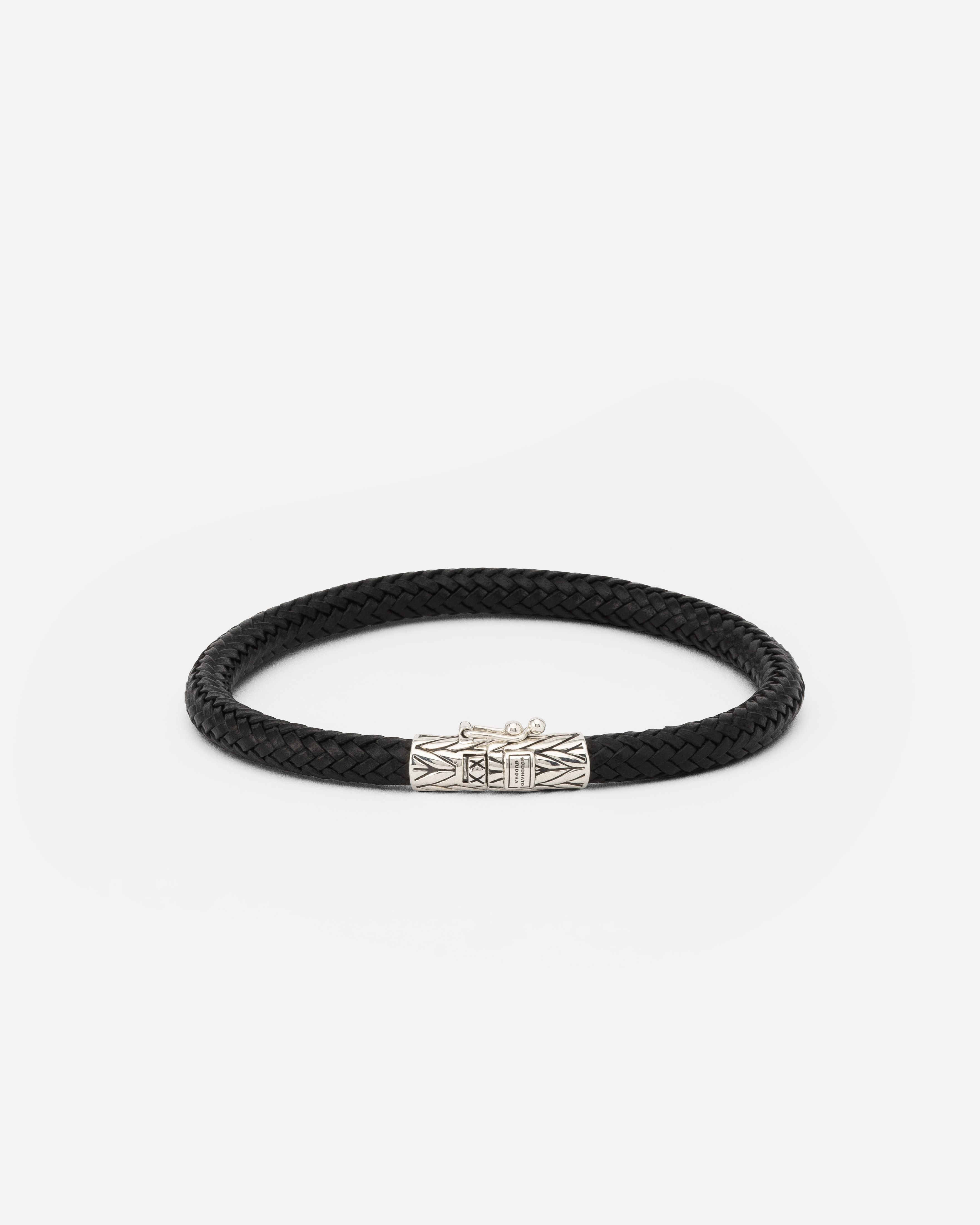 Buddha to Buddha  149BL E - Ellen Leather Armband Zwart