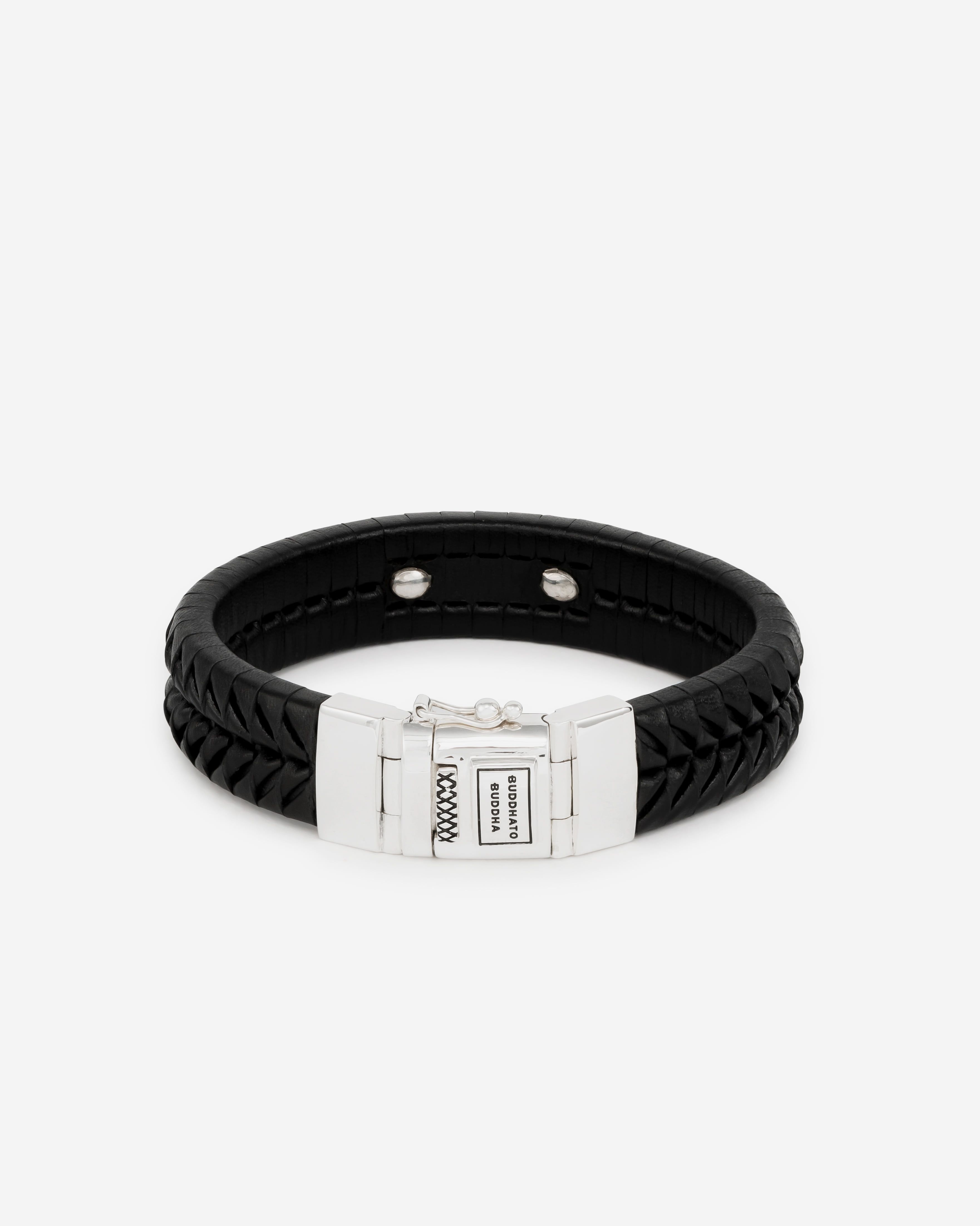 161BL E - KOMANG LEDER ARMBAND ZWART