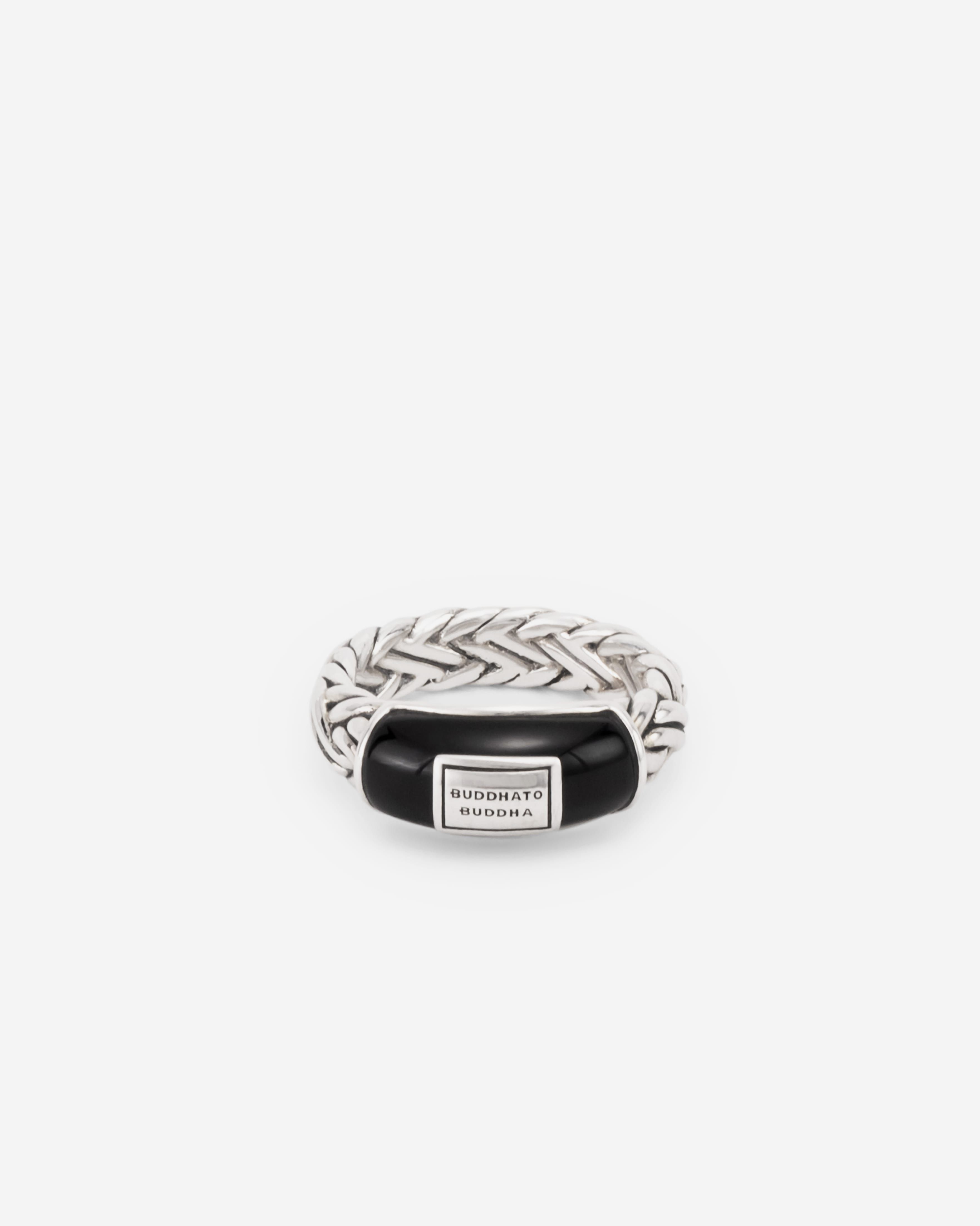 172-19  katja xs black onyx ring silver