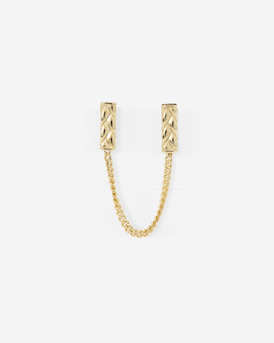 George Double Earstud Gold Vermeil Single Piece