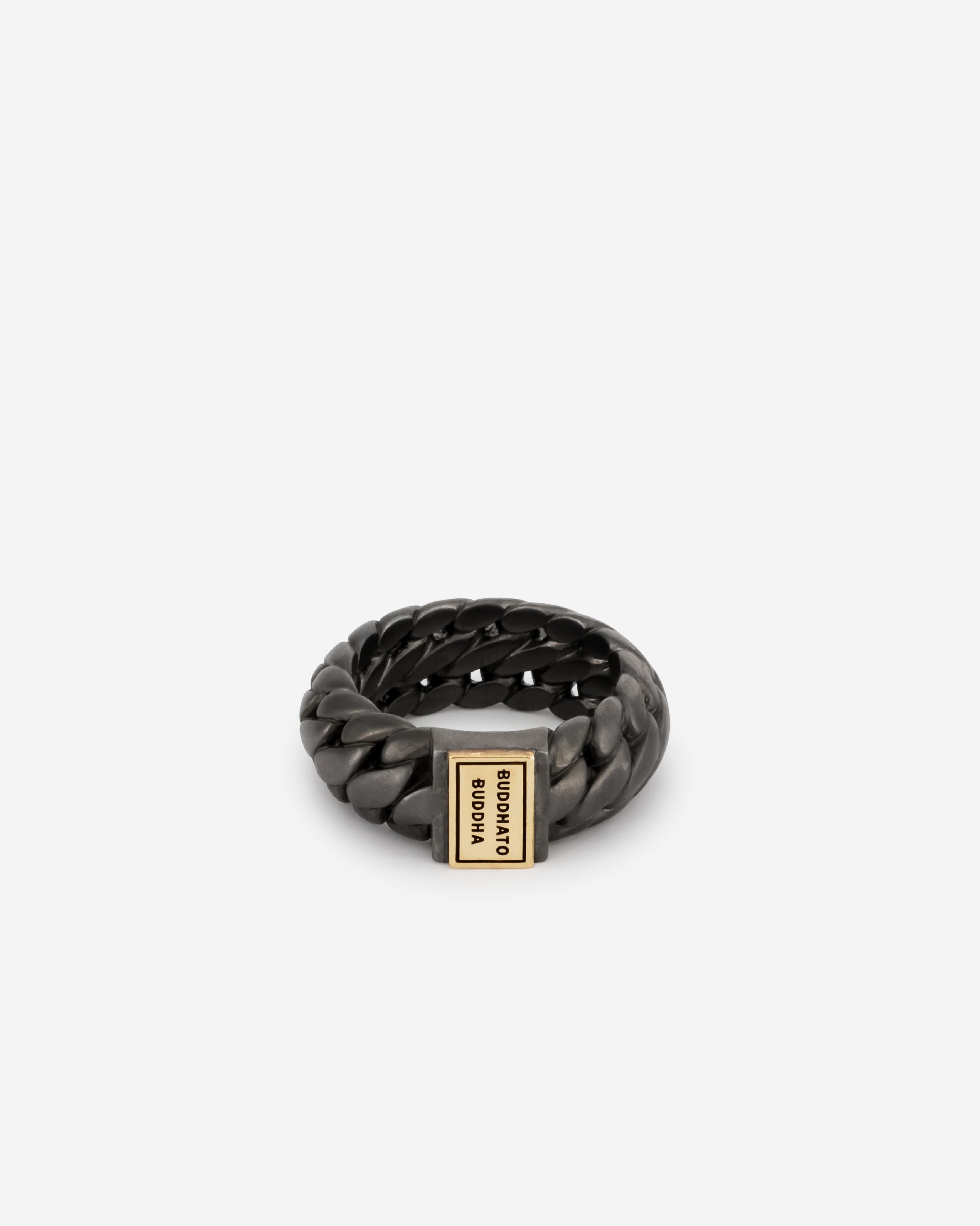 Buddha to Buddha 542BRG Maat 19 - Ben Small Ring Black Rhodium Gold