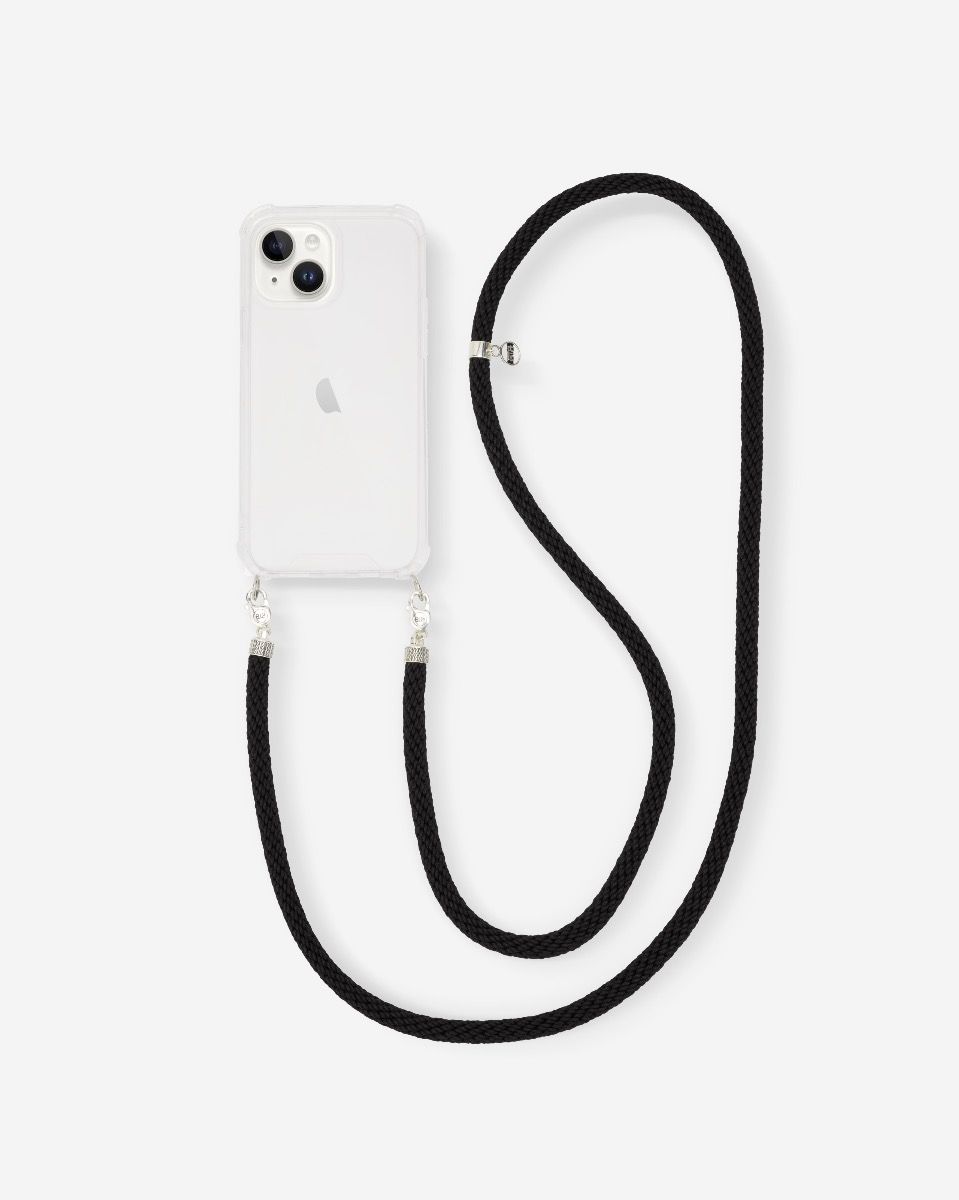 Phone Cord Silver Black