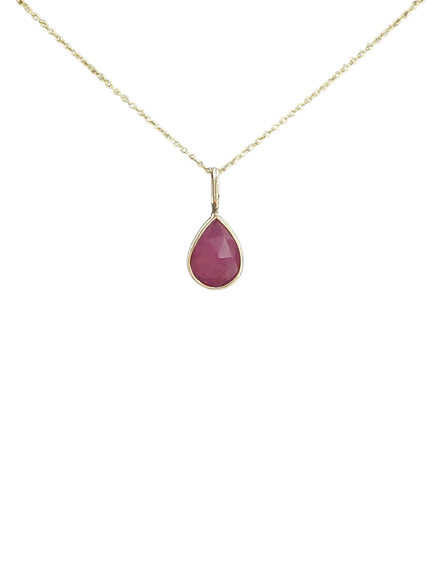 14kt hanger met robijn