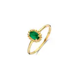gouden Blush ring, ovaal doublet malachiet mt54