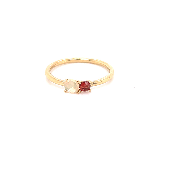 18 karaat ring met iolite en topaas wit goud