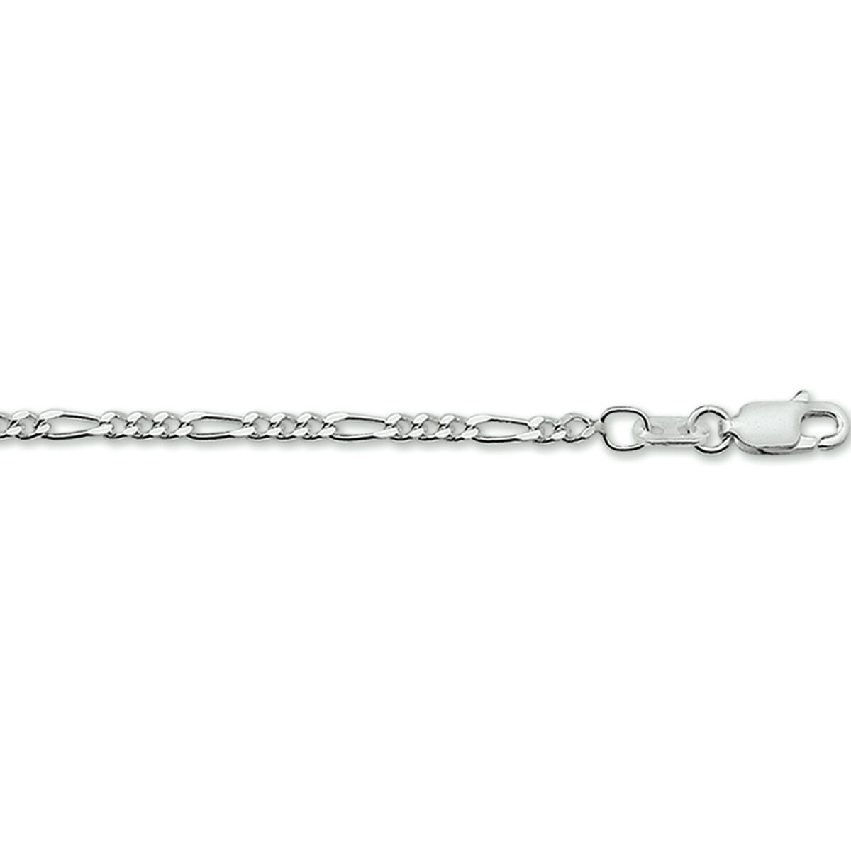 925 Zilveren lengte artikel met figaro schakel. De schakelbreedte is 2.7mm.