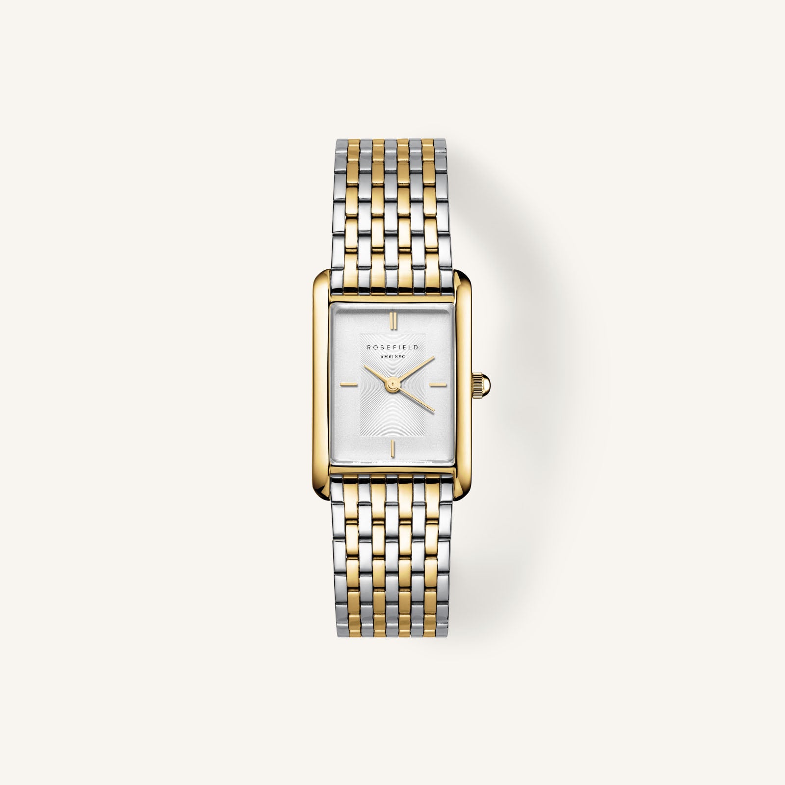 De ROSEFIELD Heirloom Duo Tone HWDSG-H03 is een elegante polshorloge die stijl en functionaliteit combineert. Met een veelzijdig ontwerp in twee kleuren, is het perfect voor zowel formele als informele gelegenheden. Draag deze horloge op de pols voor een verfijnde look. Geschikt voor dagelijkse kantoorgebruik en avonduitjes, tilt het elke outfit naar een hoger niveau.