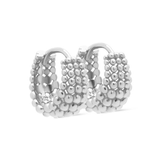 Karma hinged Hoops Lilly Dots 14mm Silver