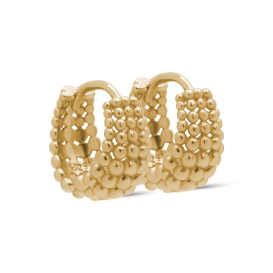 Karma Hinged Hoops Lilly Dots 14mm Goldplated