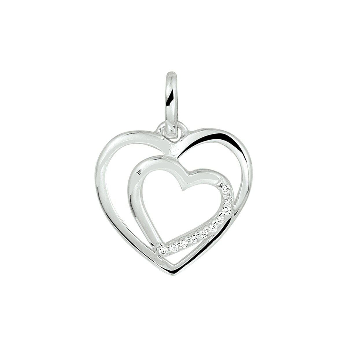 Romantische gerhodineerd zilveren hart hanger met een afmeting van 13x13.3mm en een totale hoogte van 18mm. De hanger is uitgevoerd met een schitterende rij van zirkonia en is goed te combineren met een bijpassend collier uit onze collectie. De combinatie van de sprankelende zirkonia en het bijzondere hart is een originele toevoeging aan jouw sieradencollectie! Info: Gerhodineerd zilver is door de rhodiumlaag beter bestand tegen verkleuren en krassen.