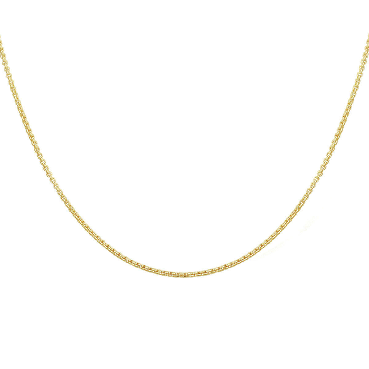 14k geelgoud bolle venetiaan schakel collier van 1.2 mm dikte en 45 cm lengte