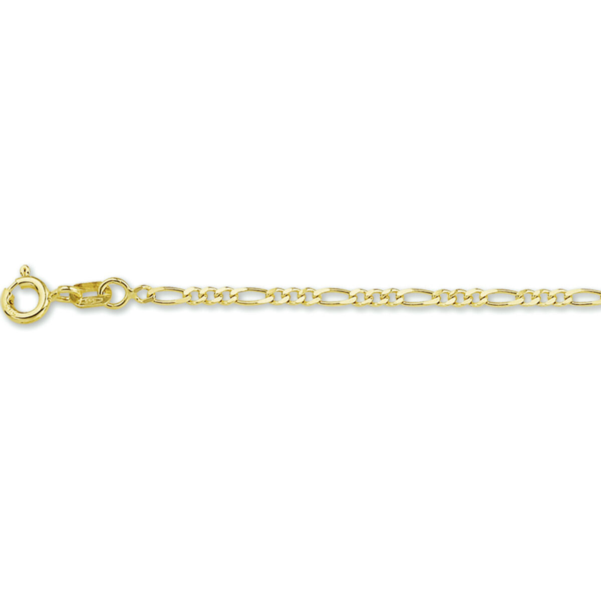 14k geelgouden figaro schakel collier van 1.7mm breed en 42 cm lang