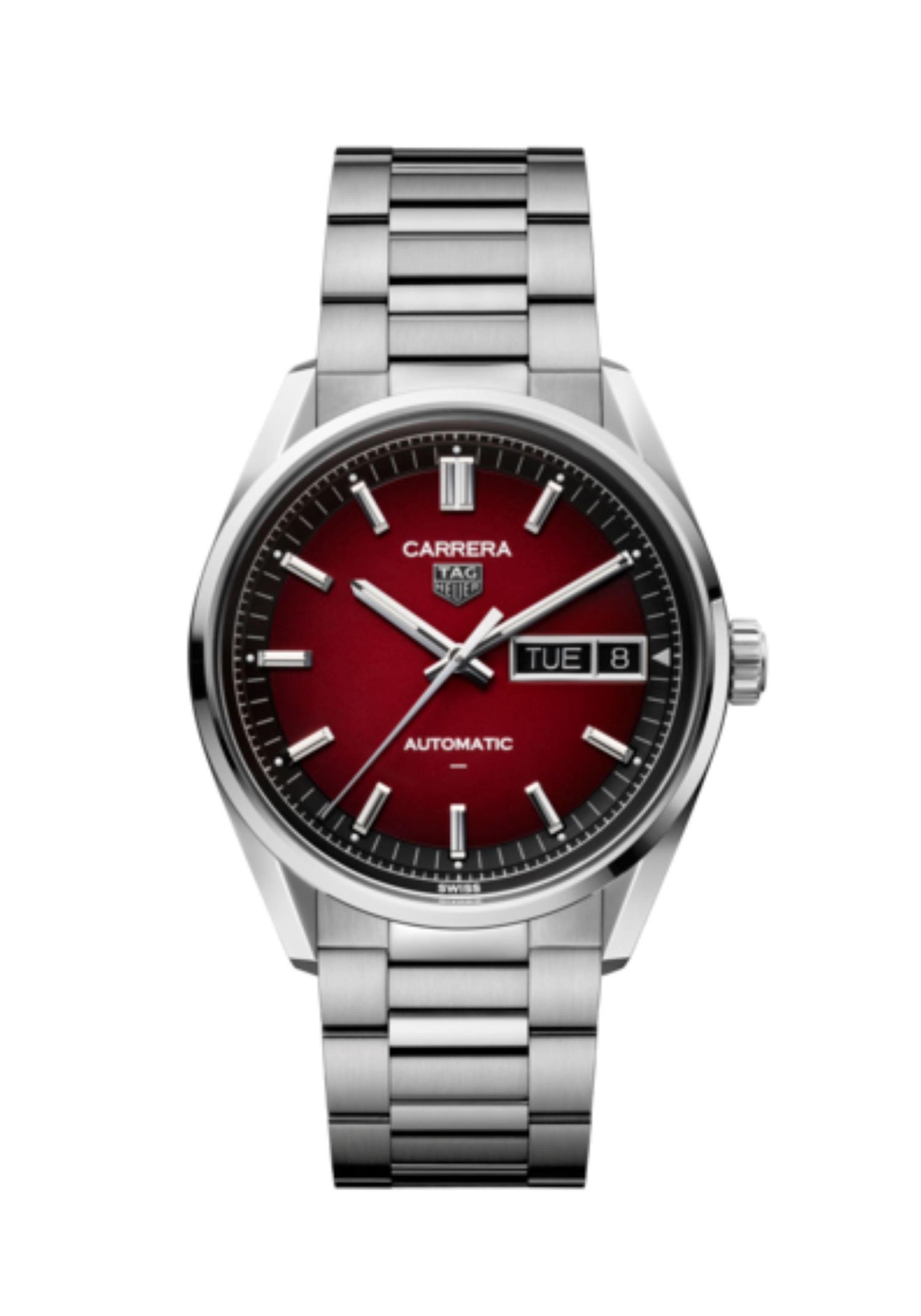 Dit TAG Heuer horloge behoort tot de Carrera collectie.
Referentienummer: WDA2113.BA0043

De TAG Heuer Carrera Day-Date in smokey red geeft de collectie een stoere touch. Aangedreven door het TH31-02-uurwerk tilt dit opvallende horloge tijdloos design naar een hoger niveau met een moderne twist.
De smokey red opalin wijzerplaat is een opvallend middelpunt, aangevuld met rhodium-geplateerde wijzers en indexen, terwijl de zwarte rand diepte toevoegt en het algehele ontwerp versterkt. De achterkant van de kast draagt ​​trots een gegraveerde overwinningskrans, een symbool van het succesverhaal van de TAG Heuer Carrera-collectie.
De H-vormige band met drie rijen biedt naadloze verstelbaarheid met eenvoudig te verwijderen schakels. De gepolijste stalen afwerking past perfect bij de slanke kast en de veilige dubbele vouwsluiting.