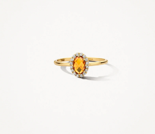 14k gouden ring met madeira citrine