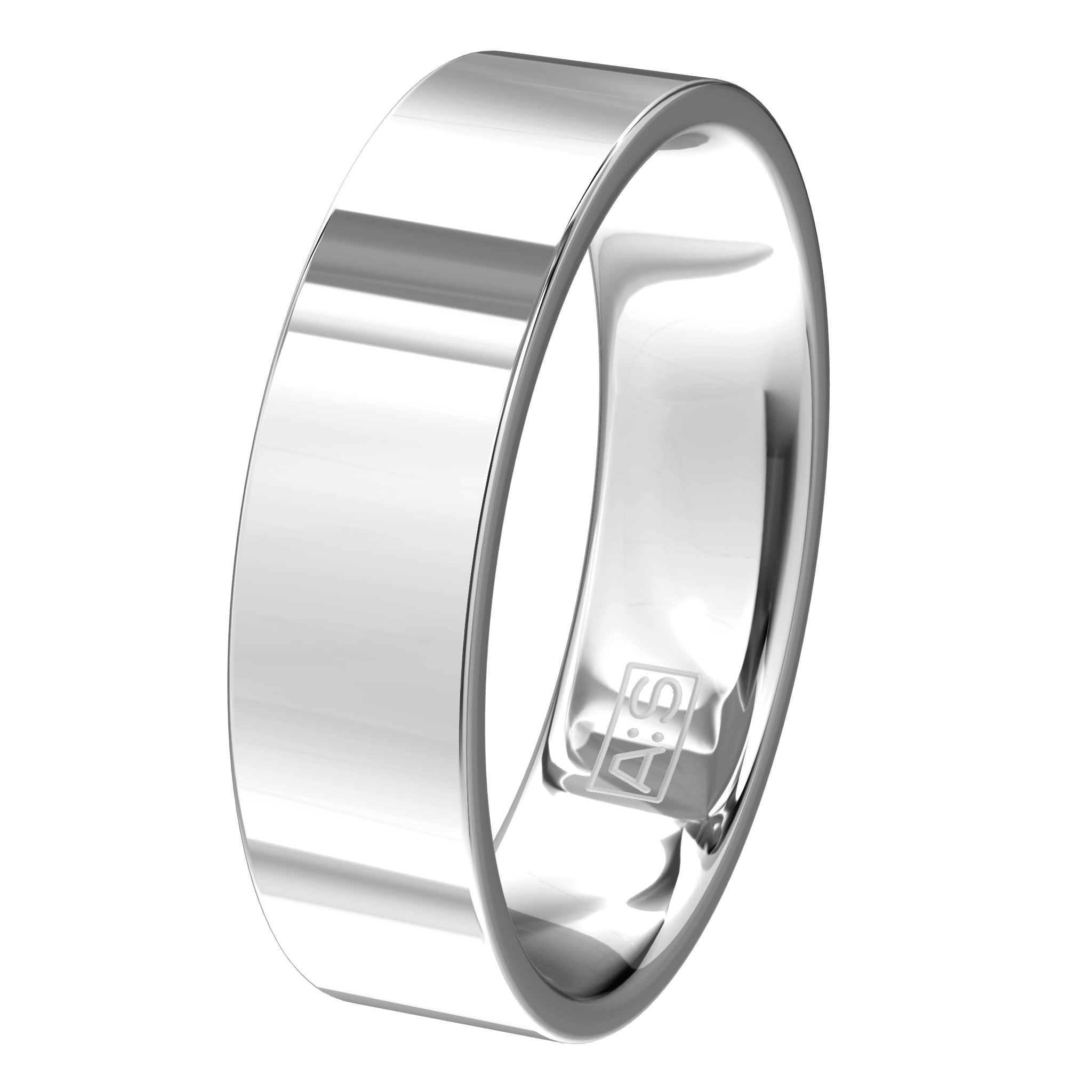 Een mooie brede, klassieke ring. Door de ronde binnenkant heeft deze ring een heerlijk draagcomfort.