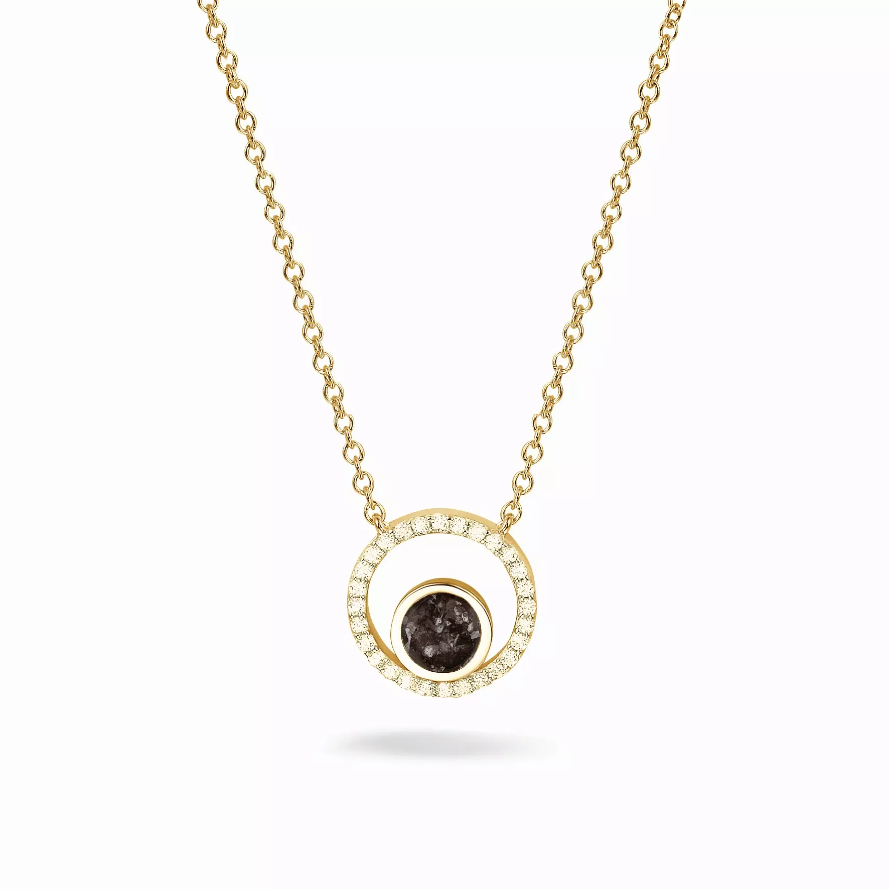 See You Gedenksieraden - Zilveren memoral collier bezet met zirconia's, as-sieraad - 601-SG